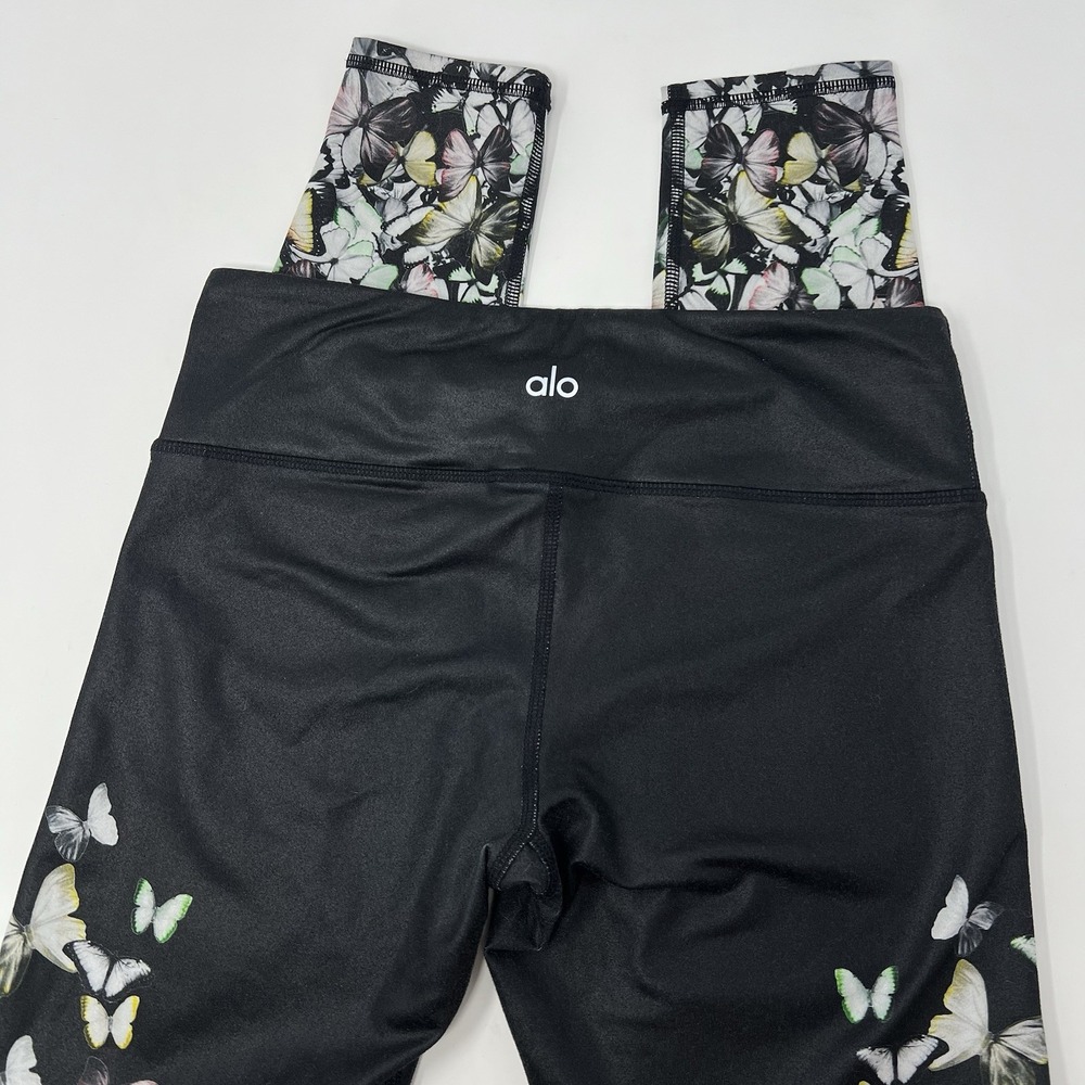 Alo‎ Yoga Gypset Goddess Airbrush Butterflies Glossy Print Leggings Size Small